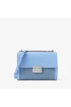 Charles Keith Chain Flap Shoulder Bag Denim Blue